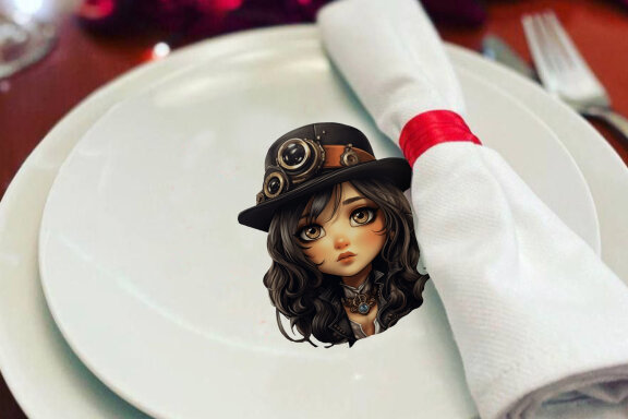 Steampunk Girls, Vintage Clipart