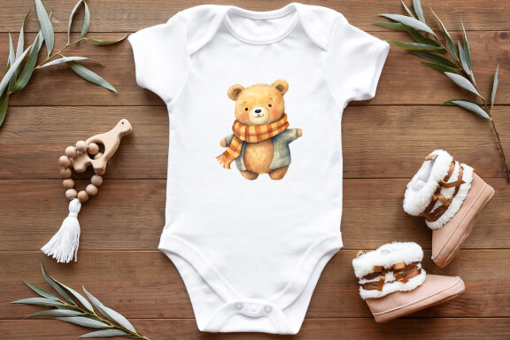 Watercolor Baby Bear Autumn Bundle Clipart