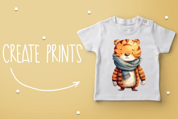Tiger In Autumn Clipart Bundle, Fall illustration Bundle