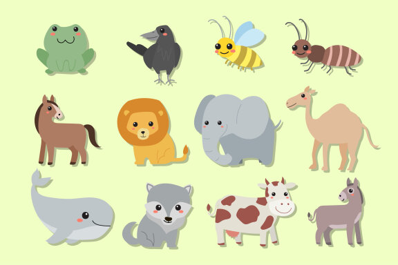 Cute cartoon animal collection