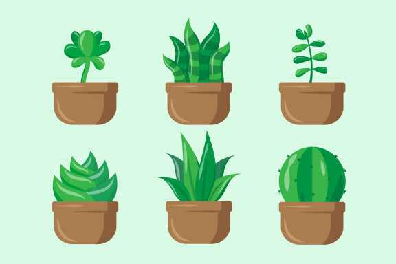 Flat collection of cactus plant