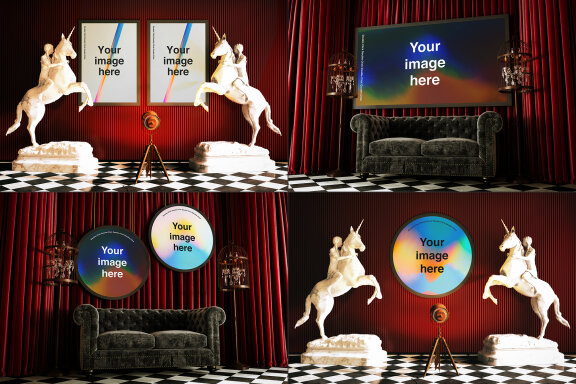 Surreal Gallery Museum Scene Mockups