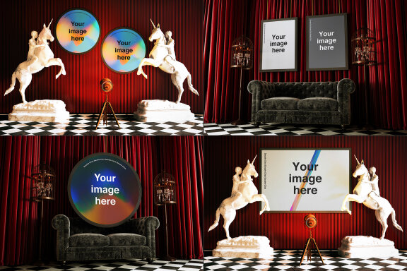 Surreal Gallery Museum Scene Mockups