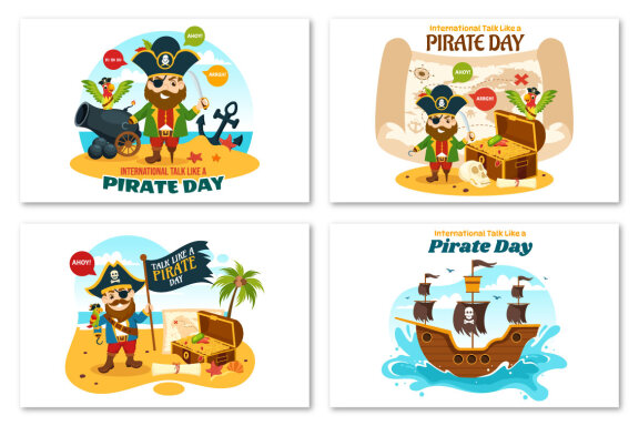 12 International Talk Like A Pirate Day Illustration