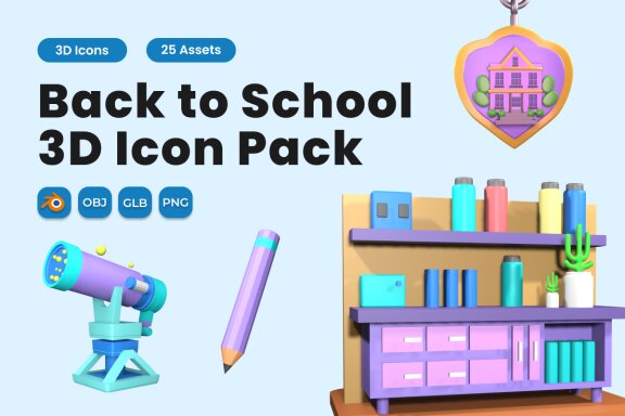 Back to School 3D Icon Pack Vol 3