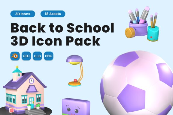 Back to School 3D Icon Pack Vol 4