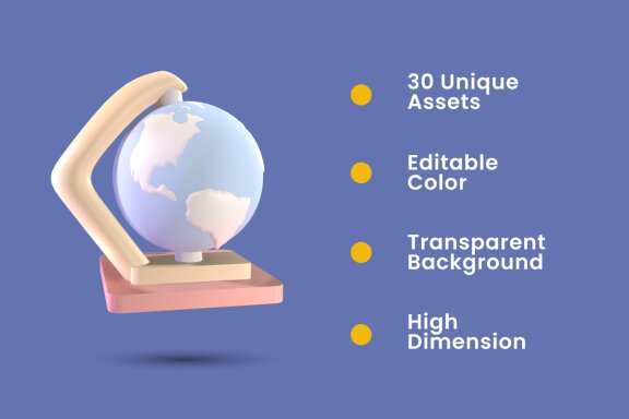 Back to School 3D Icon Pack Vol 5