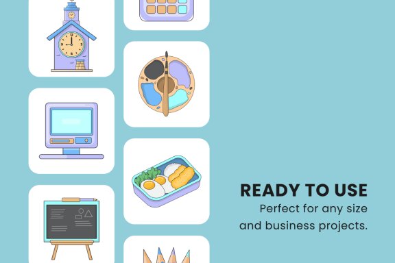 Back to School 2D Icon Set Vol 1