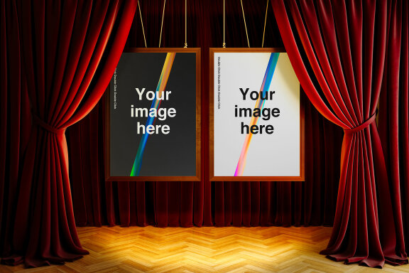 Theater Red Curtains Mockups Scenes