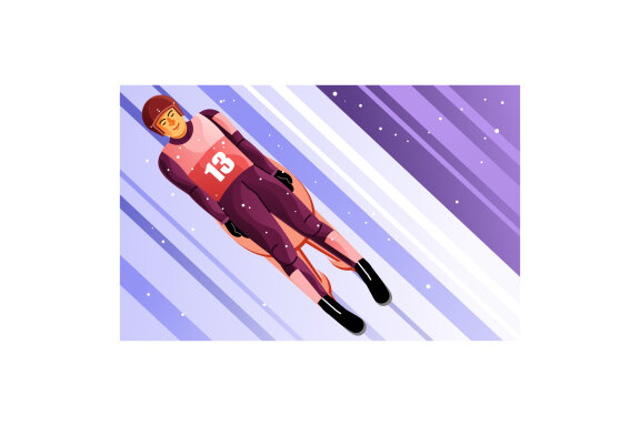 Luge Sport Illustration