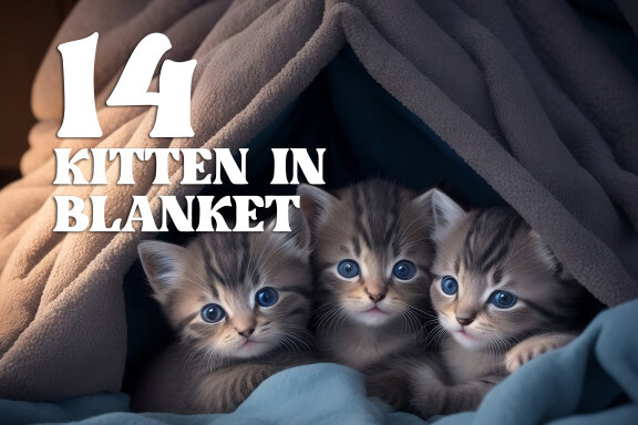 14 Adorable Kitten in Blanket