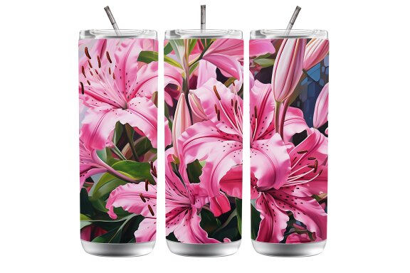 Lily tumbler sublimation designs, LIly sublimation