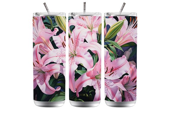 Lily tumbler sublimation designs, LIly sublimation