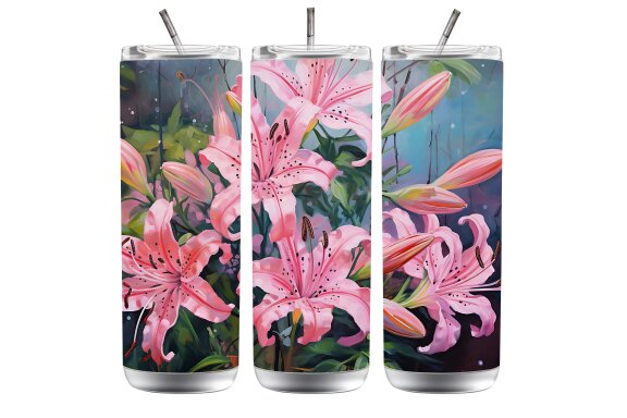 Lily tumbler sublimation designs, LIly sublimation