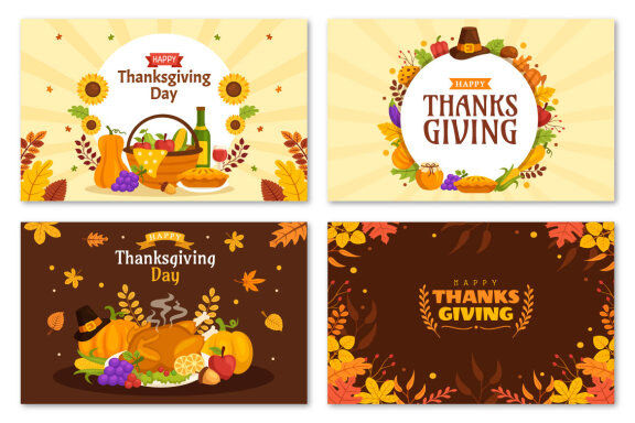 30 Happy Thanksgiving Day Illustrations