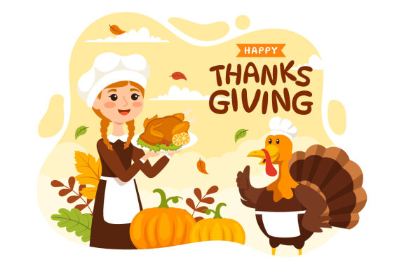 30 Happy Thanksgiving Day Illustrations