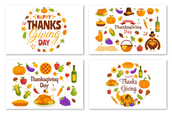 30 Happy Thanksgiving Day Illustrations