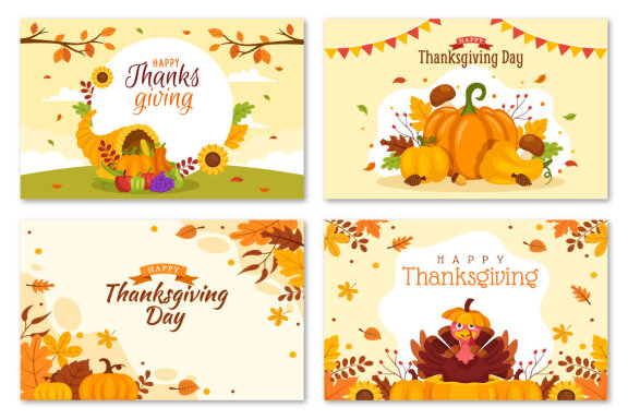30 Happy Thanksgiving Day Illustrations