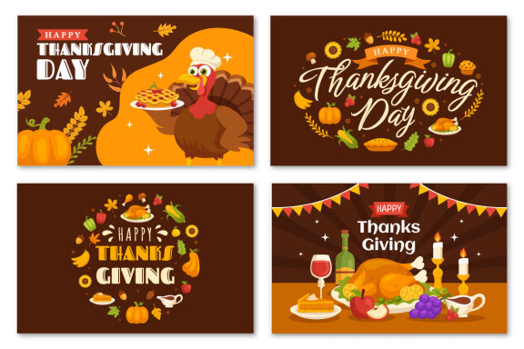 30 Happy Thanksgiving Day Illustrations