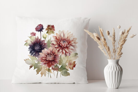 Dahlia flowers clipart, floral clip art, bouquets