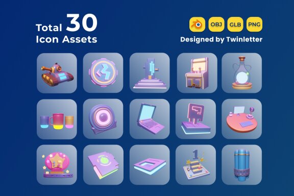 Gaming Asset 3D Icon Pack Vol 1