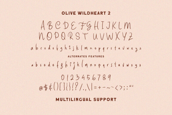 Olive Wildheart - Handwritten Font 