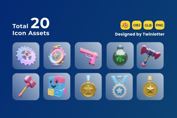 Gaming Asset 3D Icon Pack Vol 2