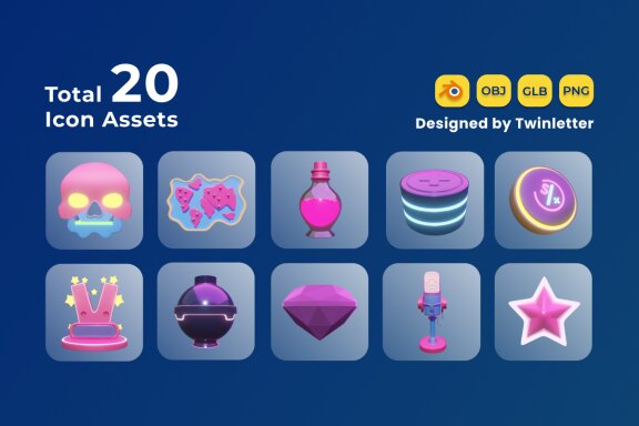 Gaming Asset 3D Icon Pack Vol 2