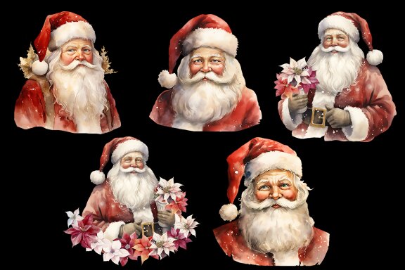 Traditional christmas clipart Santa claus. Sublimation