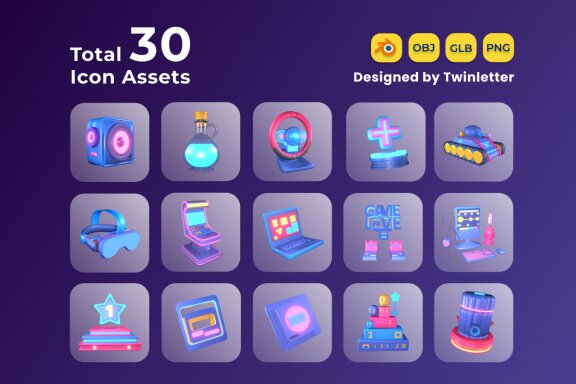 Gaming Asset 3D Icon Pack Vol 3