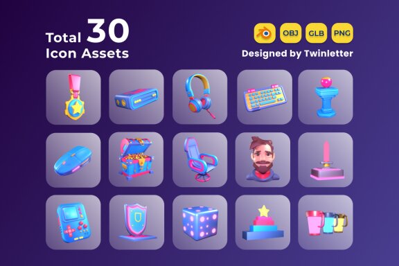 Gaming Asset 3D Icon Pack Vol 3