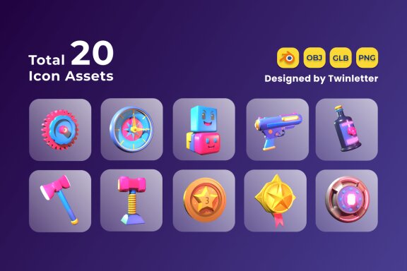 Gaming Asset 3D Icon Pack Vol 4