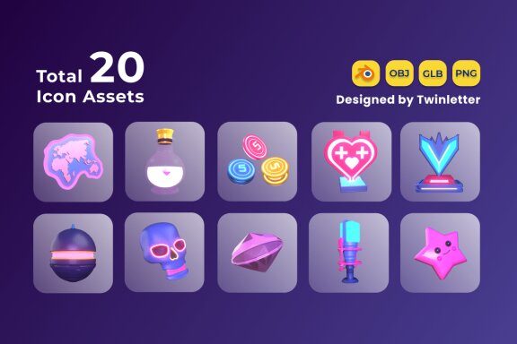 Gaming Asset 3D Icon Pack Vol 4