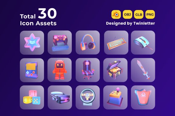 Gaming Asset 3D Icon Pack Vol 5