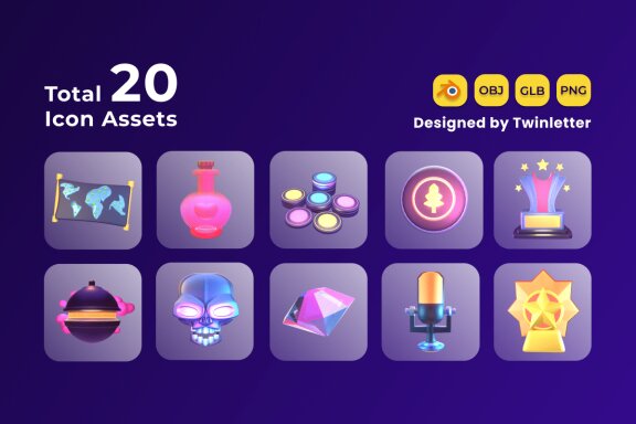 Gaming Asset 3D Icon Pack Vol 6