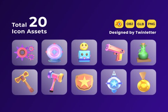 Gaming Asset 3D Icon Pack Vol 6