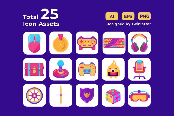 Gaming Asset 2D Icon Illustration Set Vol 1