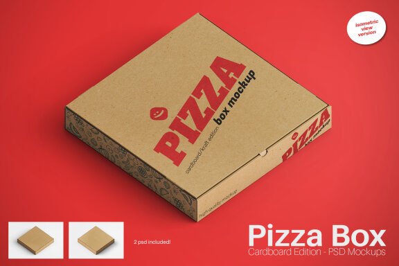 Open Pizza Box Mockup Stock Template