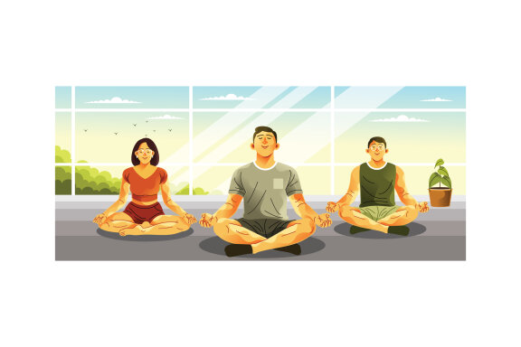 Yoga Class Illustration