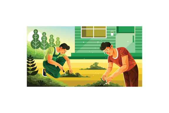 Caring for Plants and the Environment Illustration