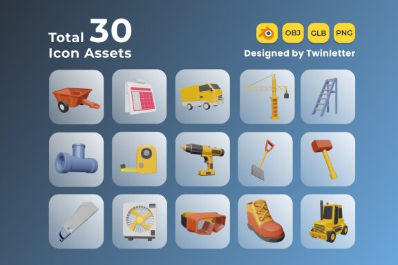 Labour Day 3D Icon Pack Vol 1