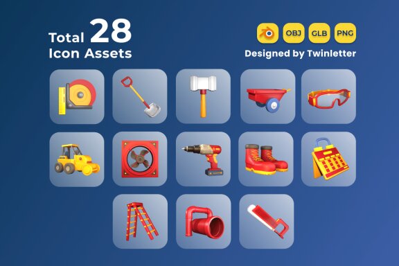 Labour Day 3D Icon Pack Vol 3