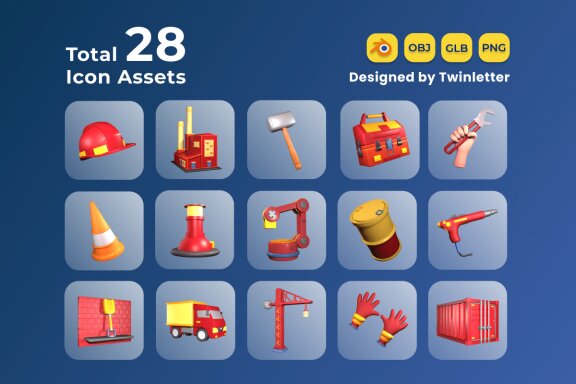 Labour Day 3D Icon Pack Vol 3