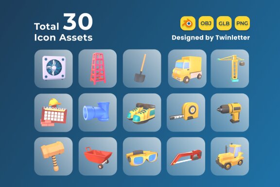 Labour Day 3D Icon Pack Vol 5