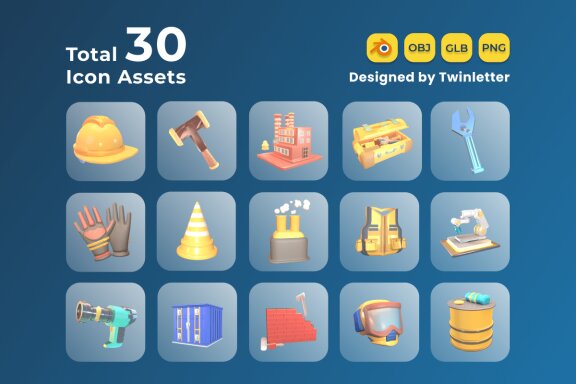 Labour Day 3D Icon Pack Vol 5