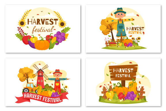 15 Happy Harvest Festival Illustration