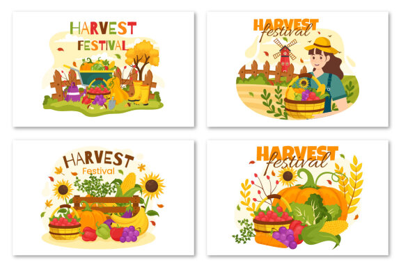 15 Happy Harvest Festival Illustration