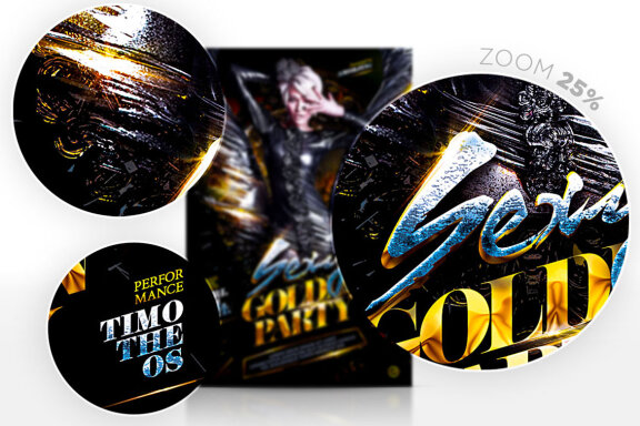 Sexy Golden Party Flyer Template
