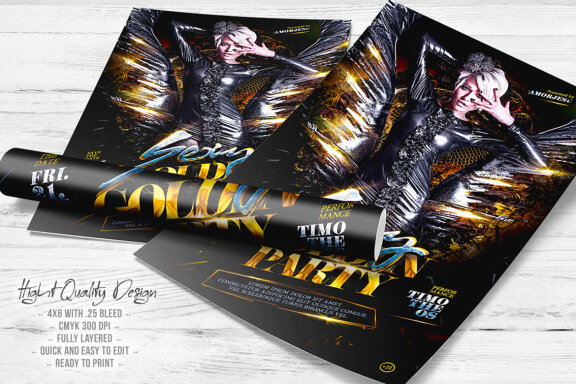 Sexy Golden Party Flyer Template