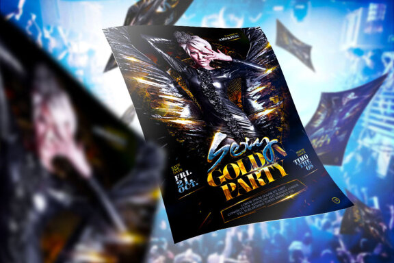 Sexy Golden Party Flyer Template